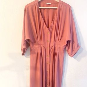 Mauve flowy button down dress
